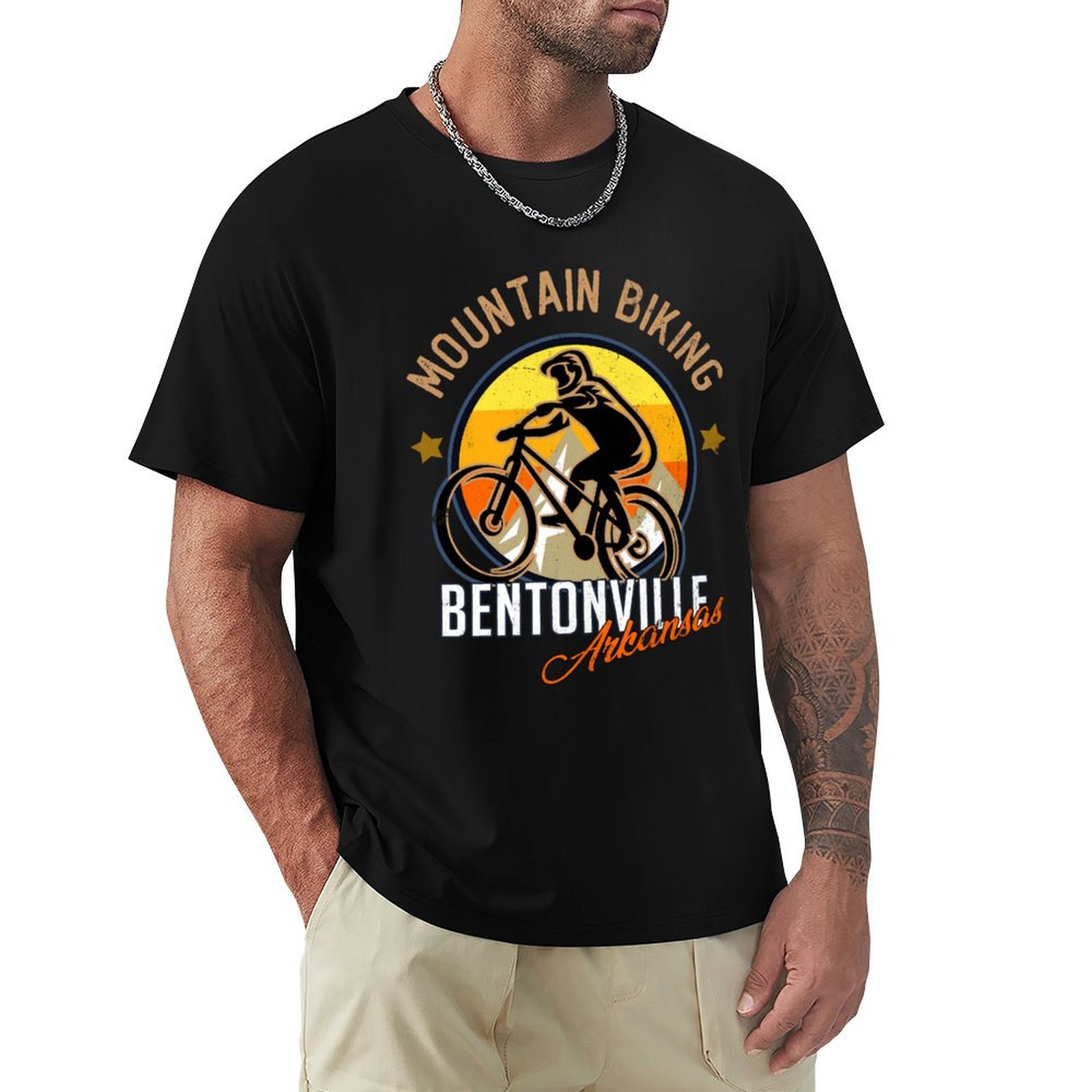 Mountain Biking Bentonville - Bentonville Arkansas dağ bisikleti tişörtü, ter